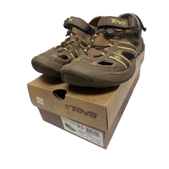 Teva Brown Chocolate Chip Leather Omnium Hiking Sandals - Picture 2 of 12